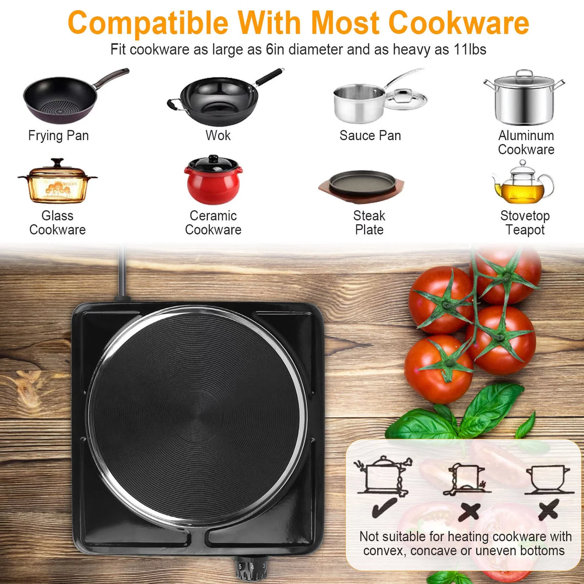 1500W Electric Single Burner Hot Plate Q73908