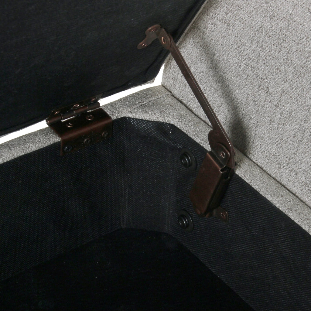 Gray Woven Storage Bench with Wood Legs S79245