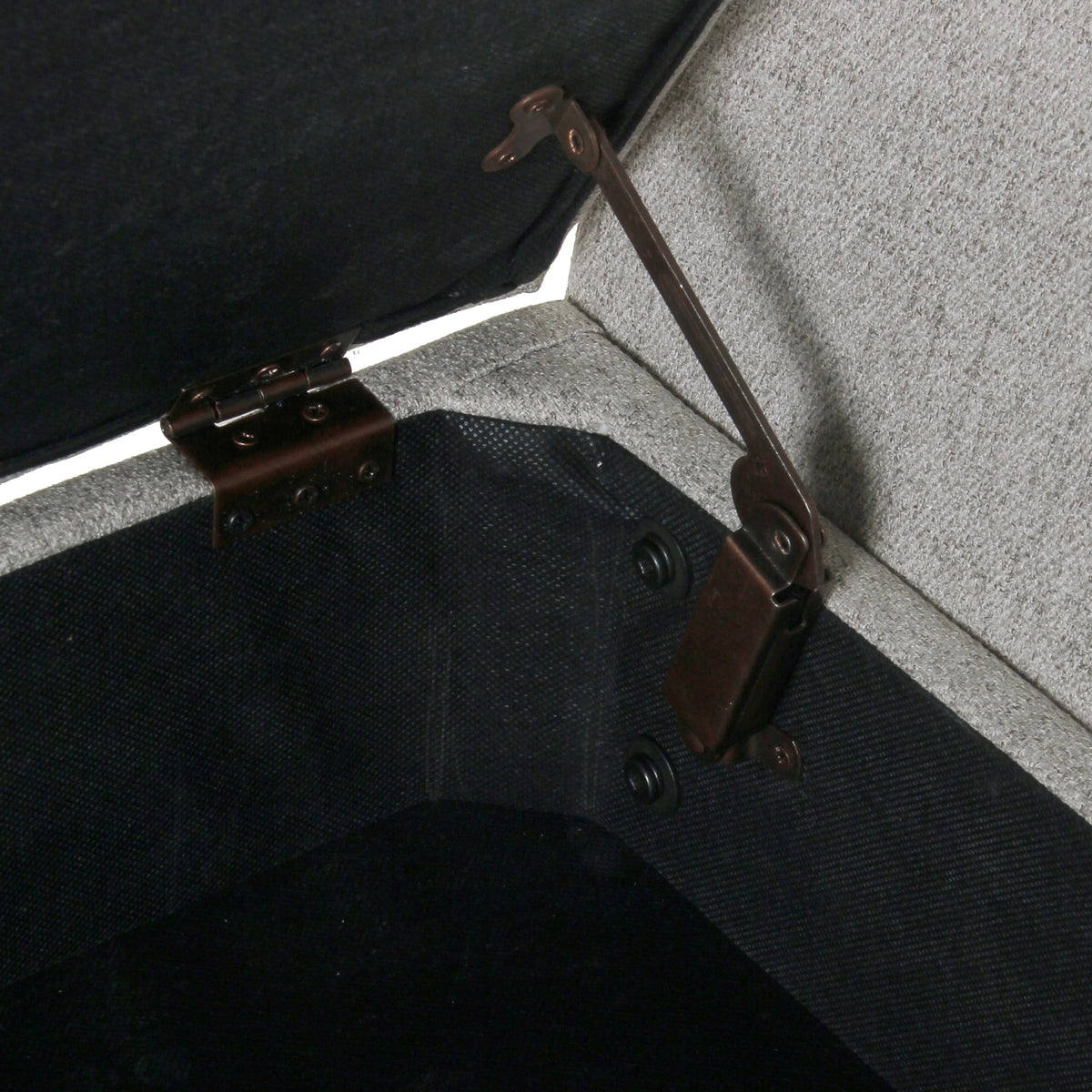 Gray Woven Storage Bench with Wood Legs S79245