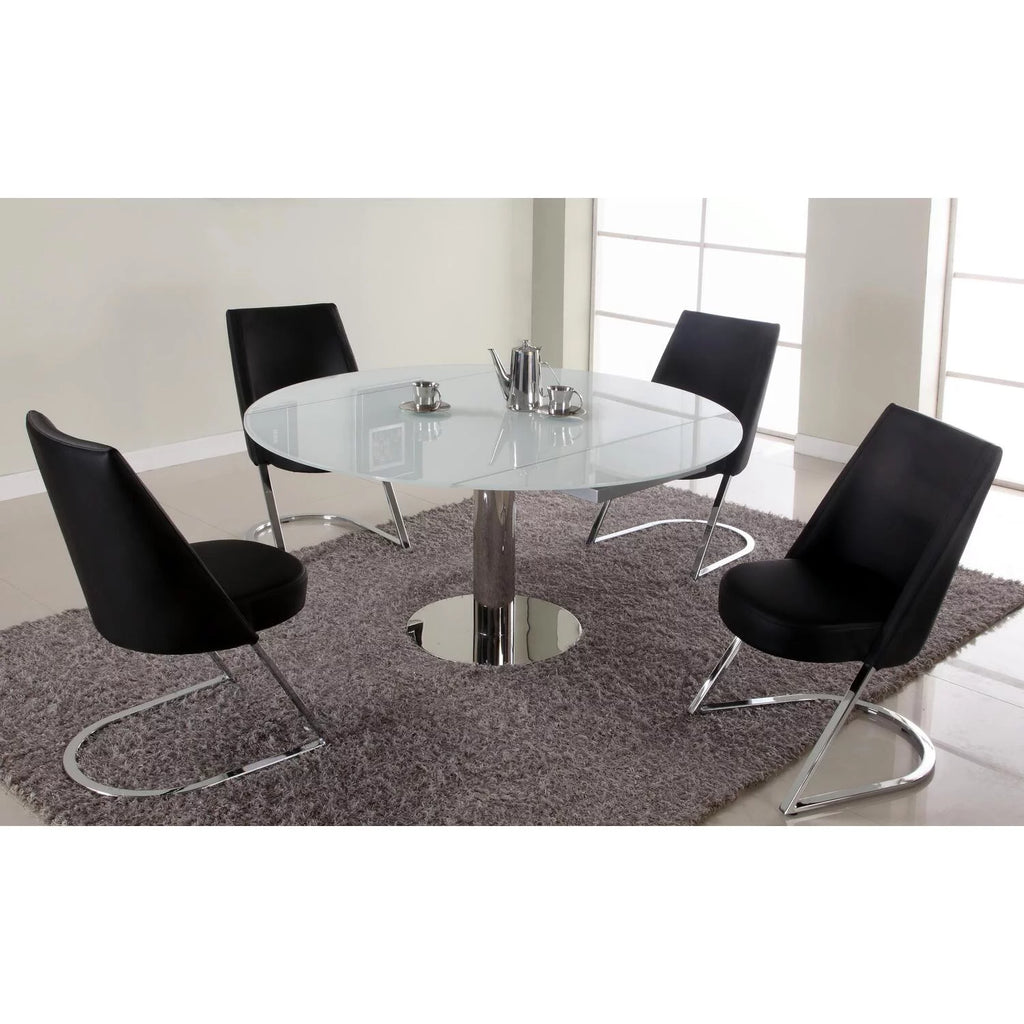 Contemporary White Glass Dining Table P623