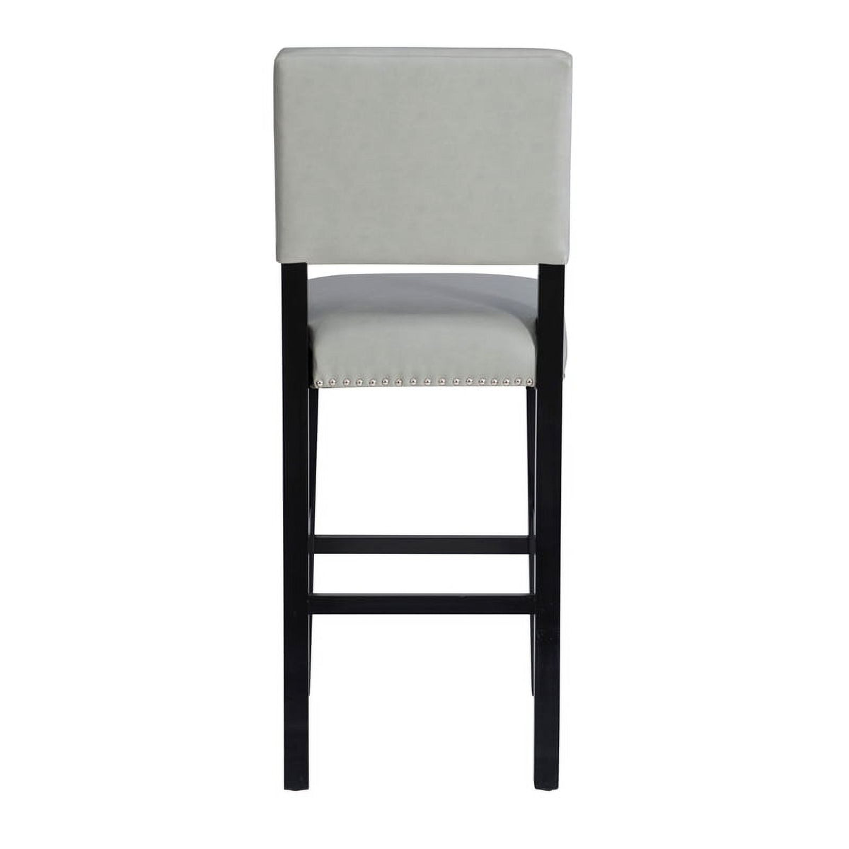 30" Faux Leather & Wood Bar Stool in Dove Gray/Black U301910