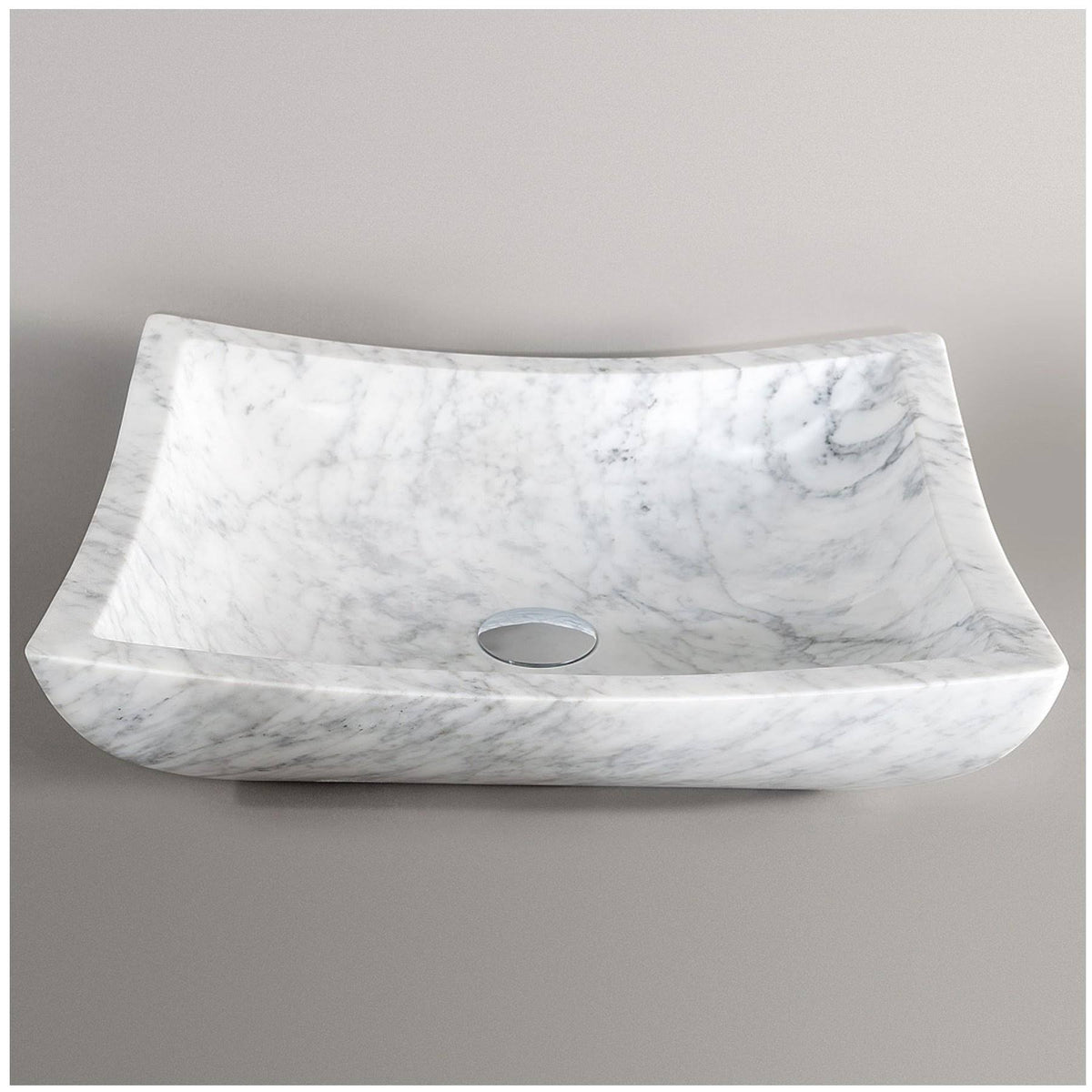 White Carrera Marble Vessel Bathroom Sink R85223