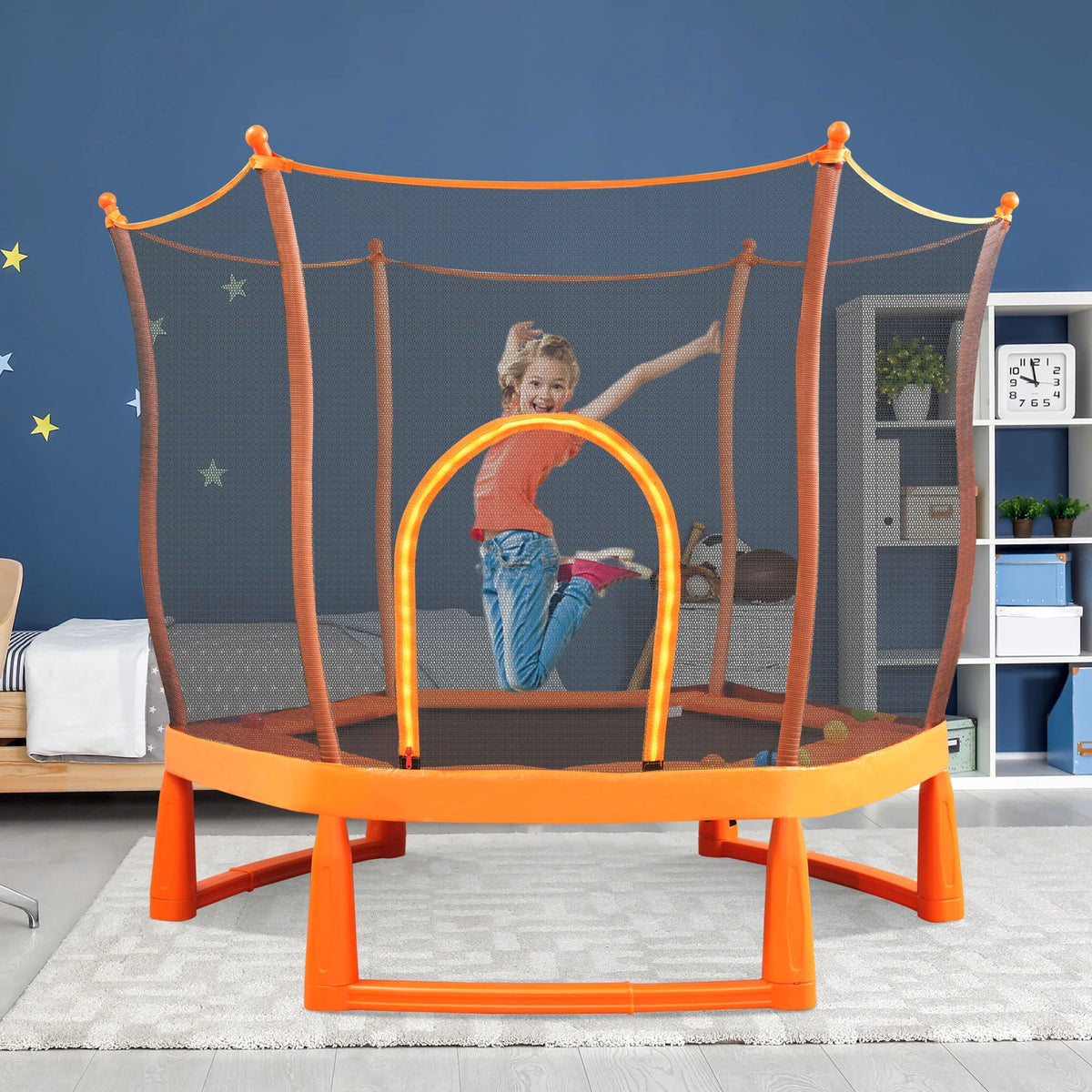 Toddlers Trampoline with Safety Enclosure Net and Ball Pit X627
