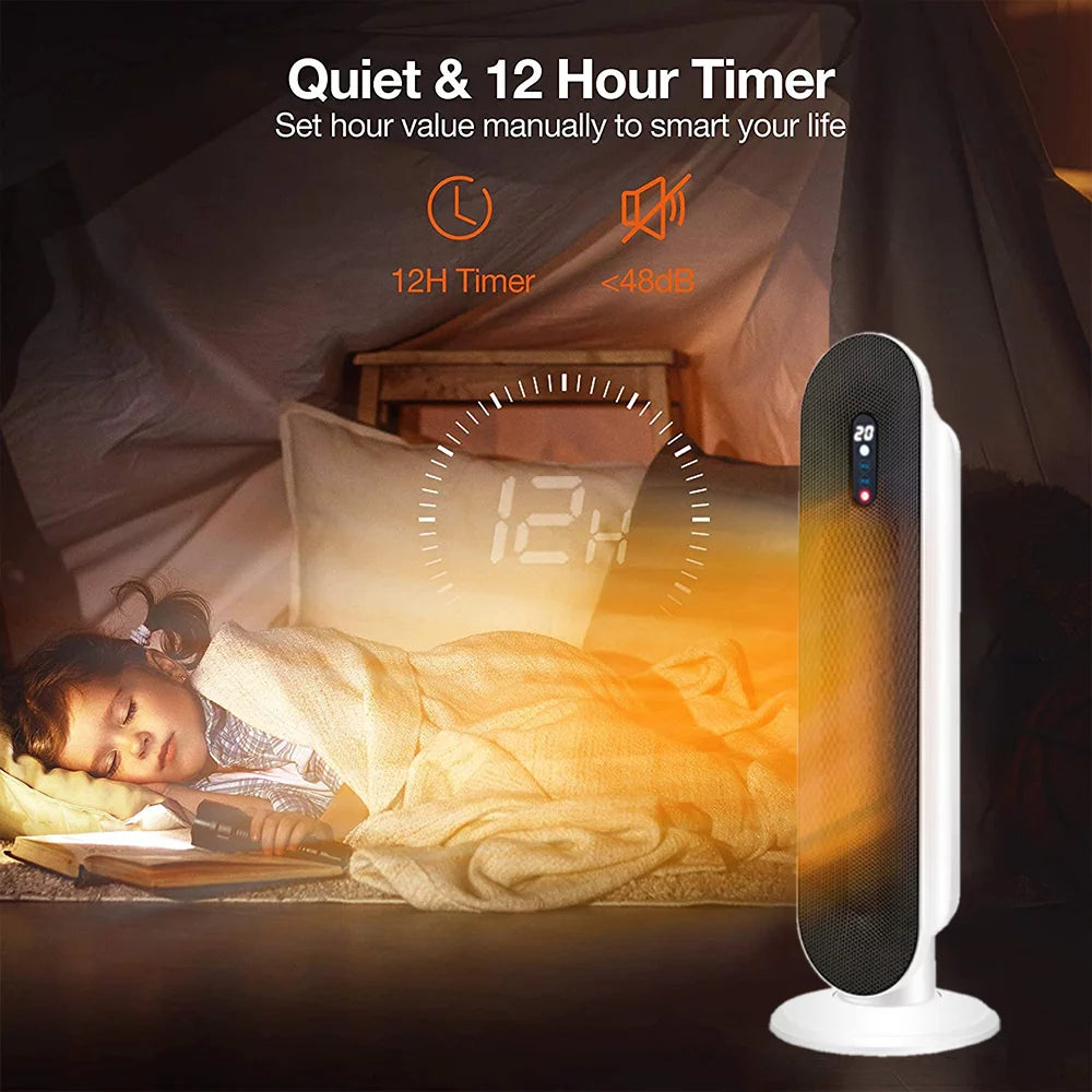 1500W 26" Digital Ceramic Tower Space Heater with Remote Control, White L421248