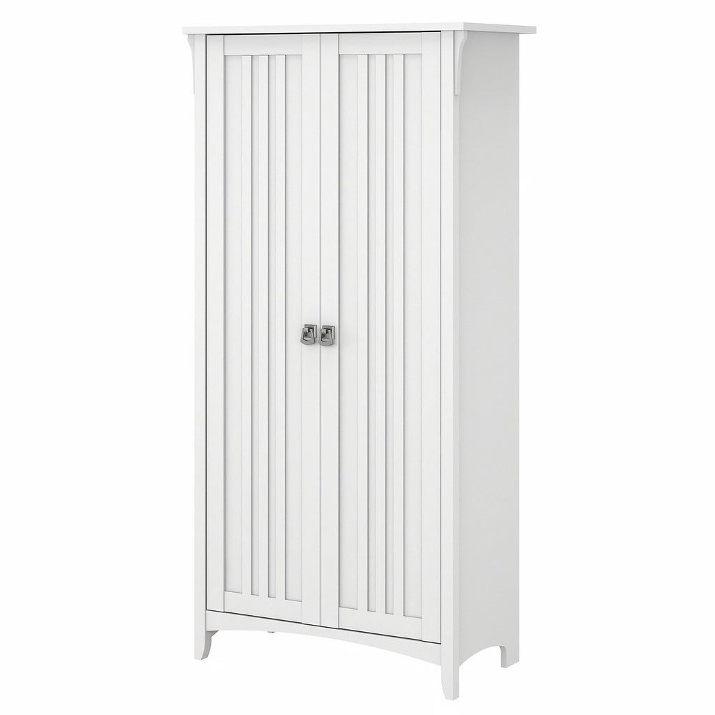 Pure White Tall Storage Cabinet with Doors D520513