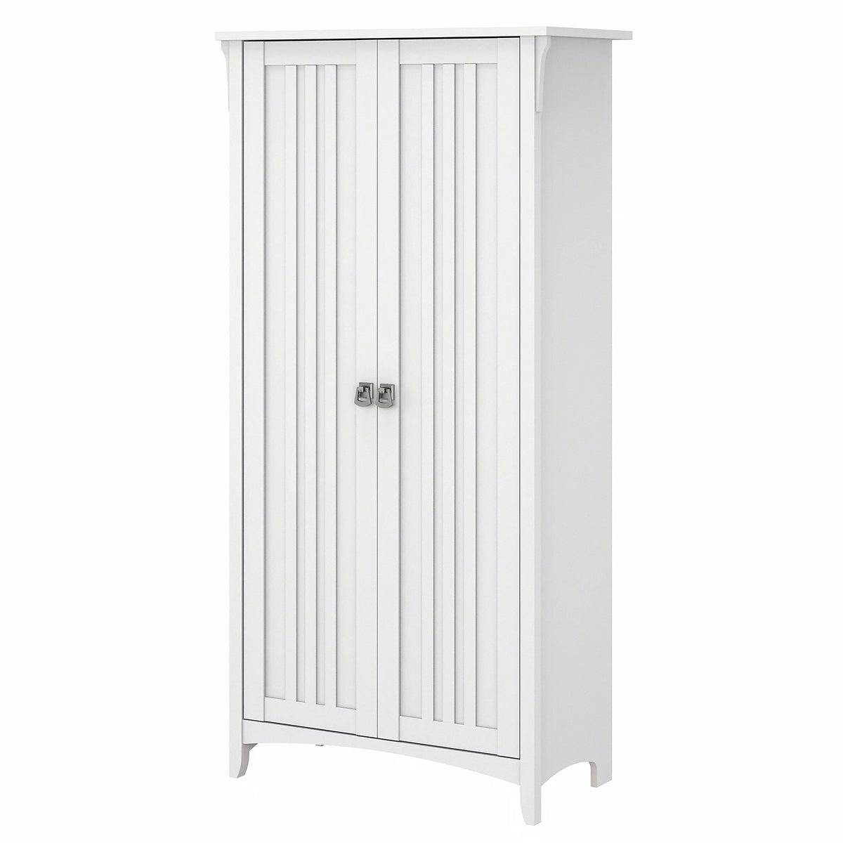 Pure White Tall Storage Cabinet with Doors D520513