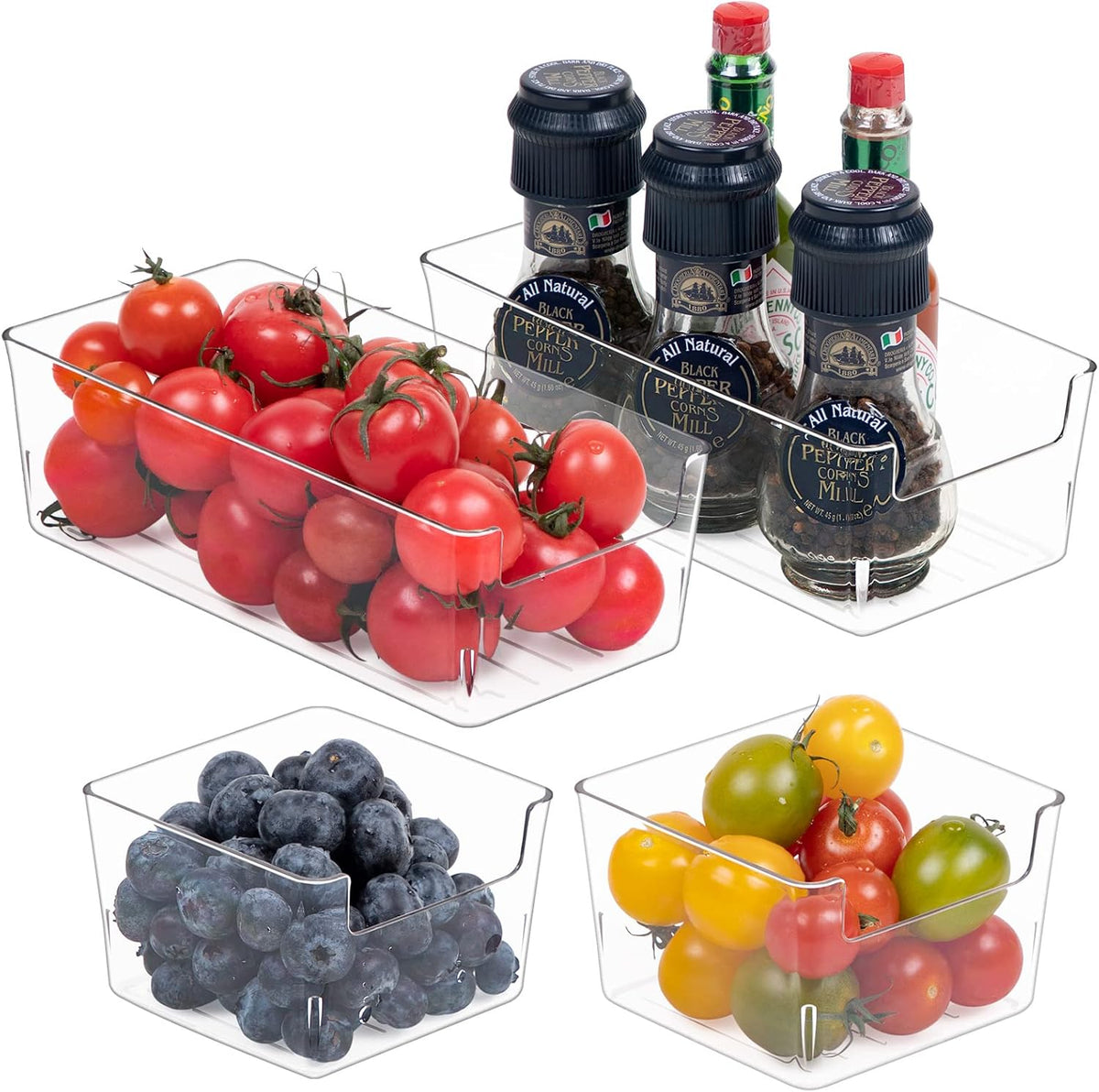 Clear Plastic Fridge Storage Bin with Lids, 9 PCS W77767