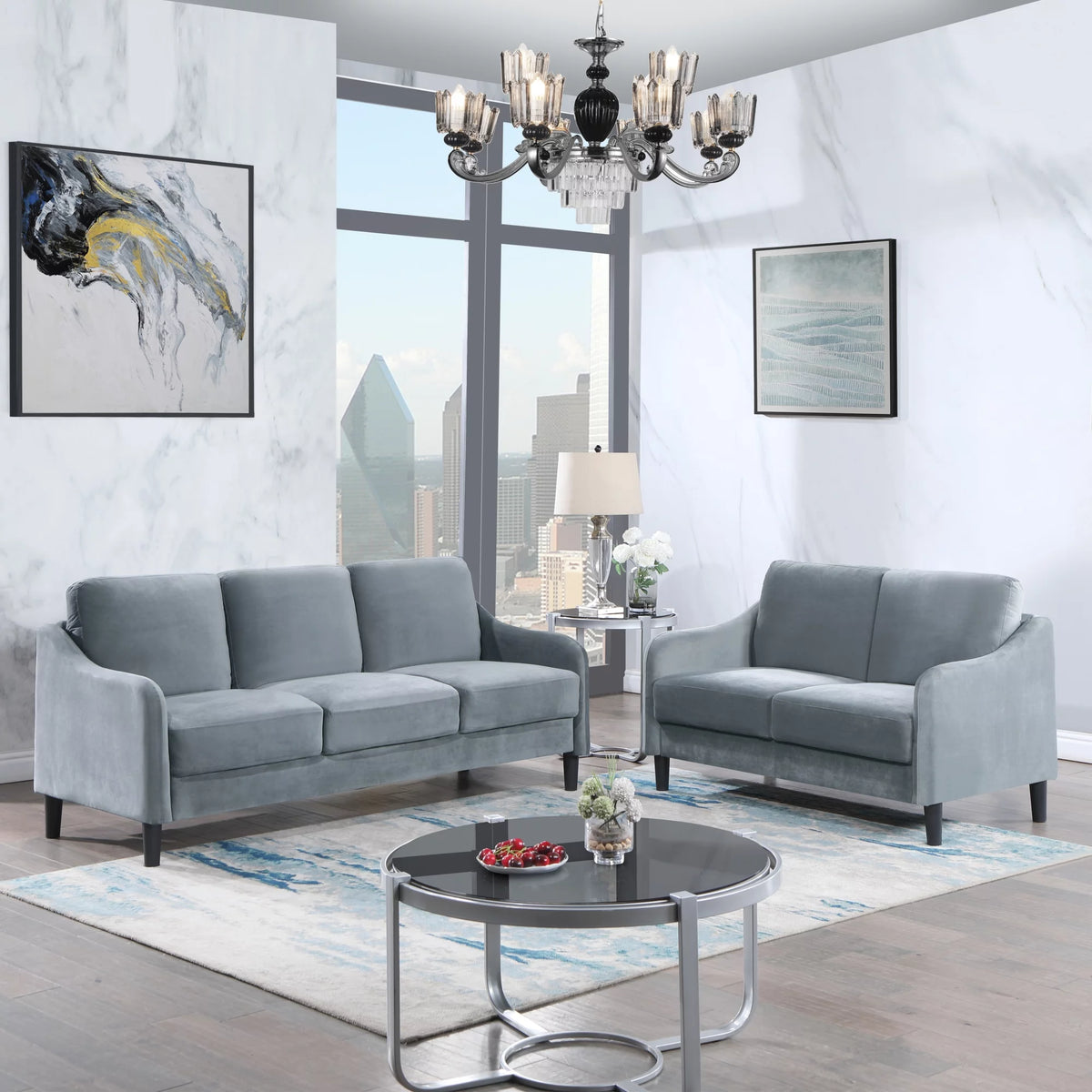 51.5" Grey Loveseat Sofa I936