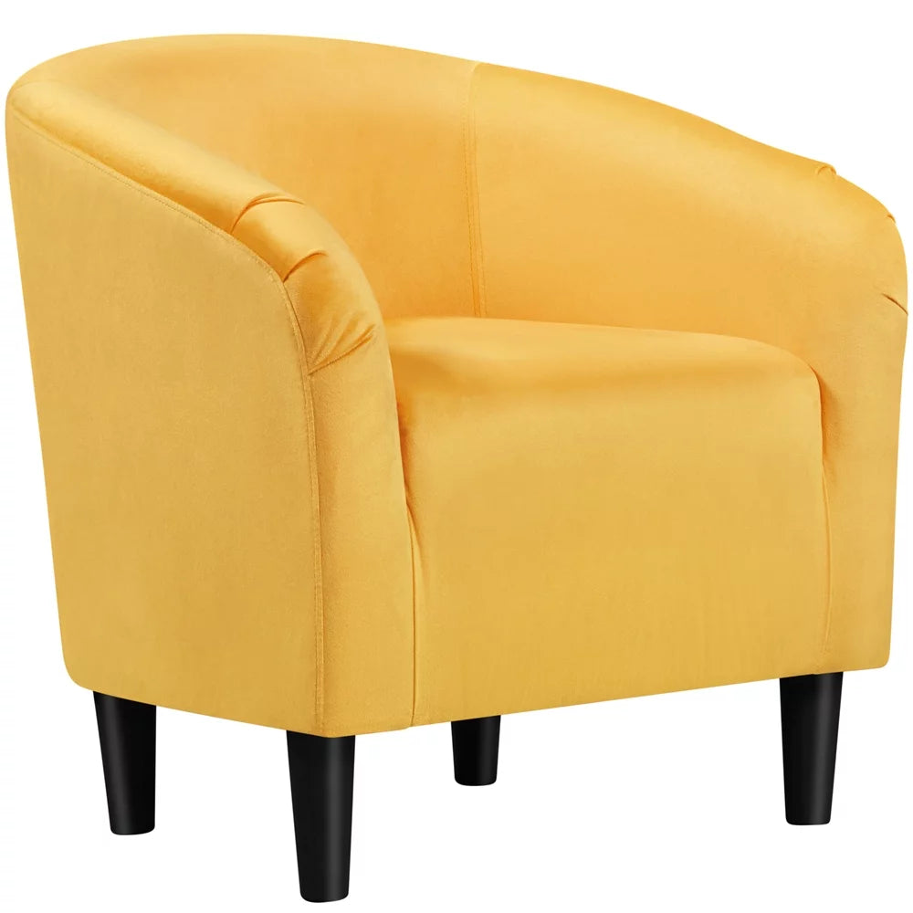Yellow Upholstered Velvet Accent Chair W891472