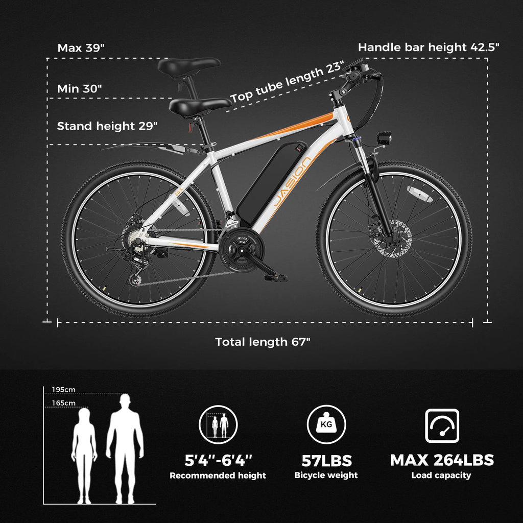 26 Electric Bike with 500W Motor, 36V 12.5Ah Battery, 21 Speed N592