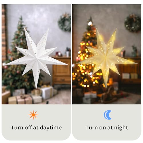 2 Pack 27 Inch Paper Star Lantern White W2037