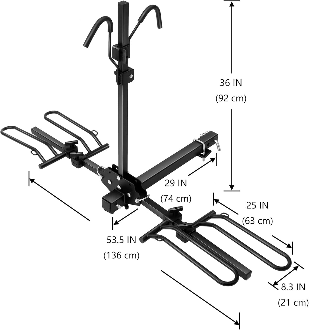 Hitch Mount Bike Rack, Foldable 2 Tray Bicycle Rack O631441