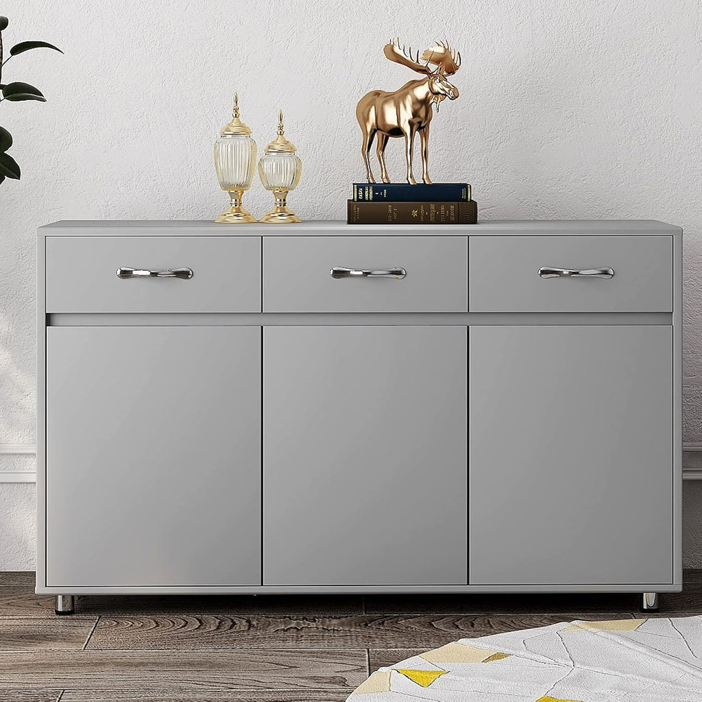 White 3 Doors 3 Drawers Sideboard Cabinet P7800
