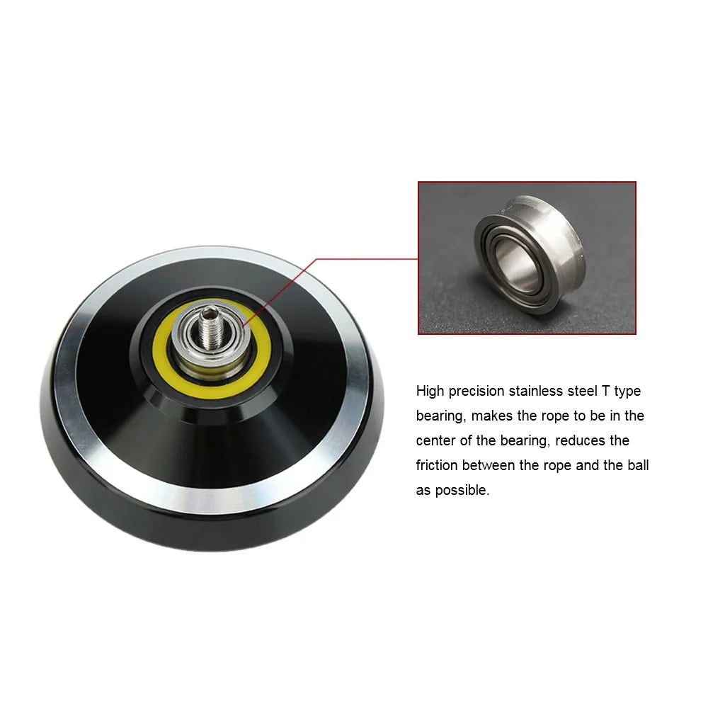 Black Aluminum Alloy Yo-yo with Spinning String I11798
