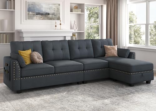 Bluish Grey Reversible Sectional Sofa F9139