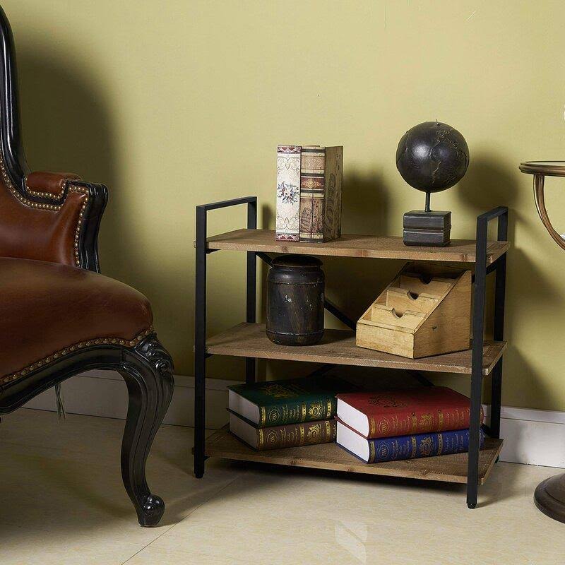 Dark Brown 3 Tier Bookcase Bookshelf Q97704