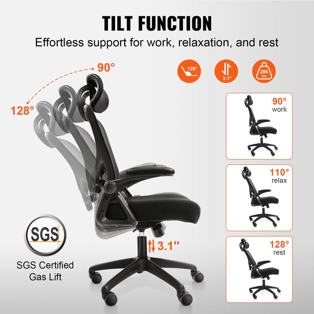 Ergonomic Mesh Office Chair with Lumbar and Head Support Z8480