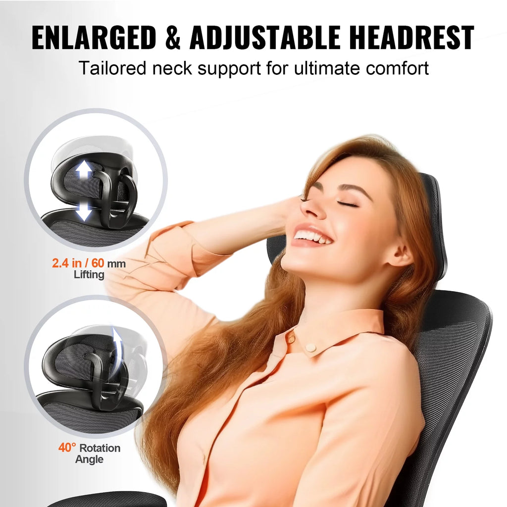 Ergonomic Mesh Office Chair with Lumbar and Head Support Z8480