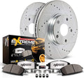 Front Z36 Carbon Fiber Ceramic Brake Pads and Drilled/Slotted Brake Rotors V9020