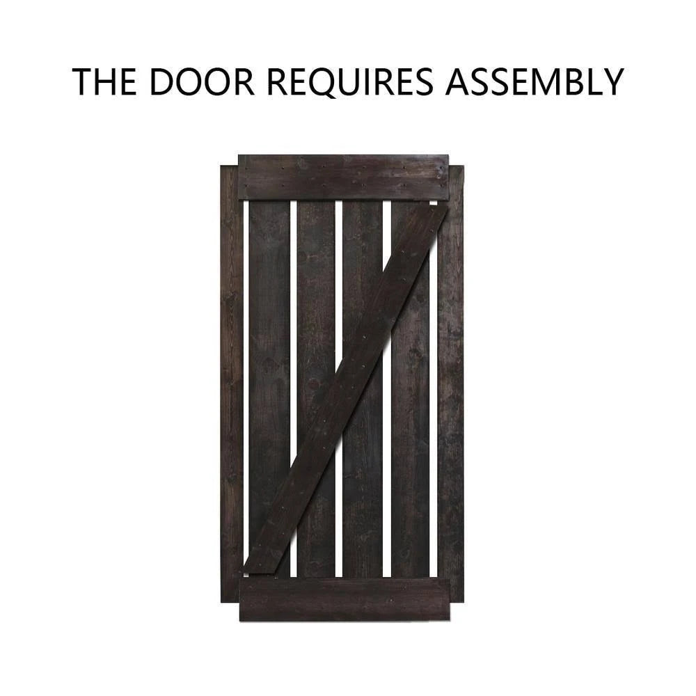 Paneled Wood Barn Door with Installation Hardware Kit - 36 x 84 X20708