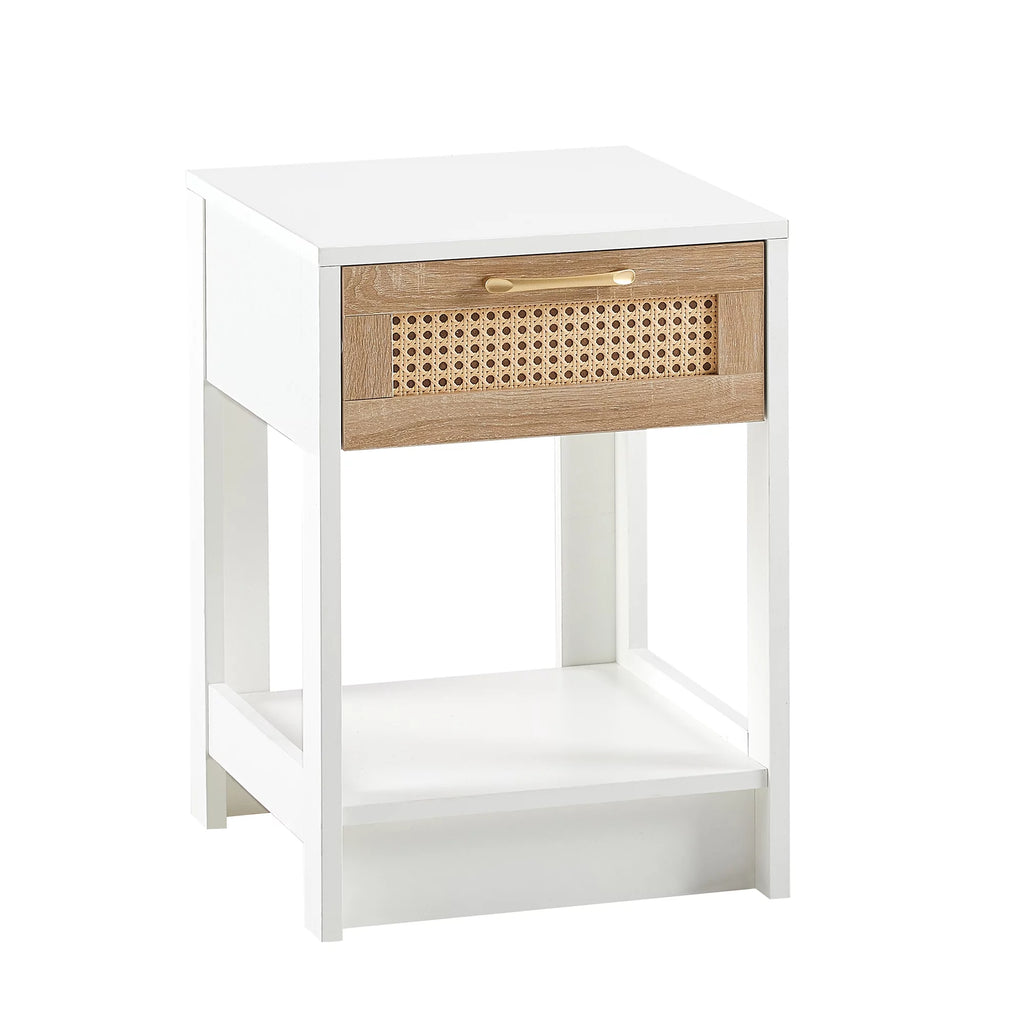 Rattan 1 Drawer Nightstand with Open Shelf O8129