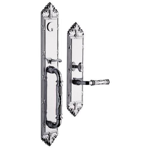 Satin Brass and Black Single Cylinder Mortise Handleset Trim Set D3543