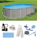 12-ft x 24-ft Oval 52-in Deep Metal Wall Swimming Pool C34610
