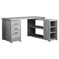 Grey Reclaimed Wood Corner Computer Desk J923