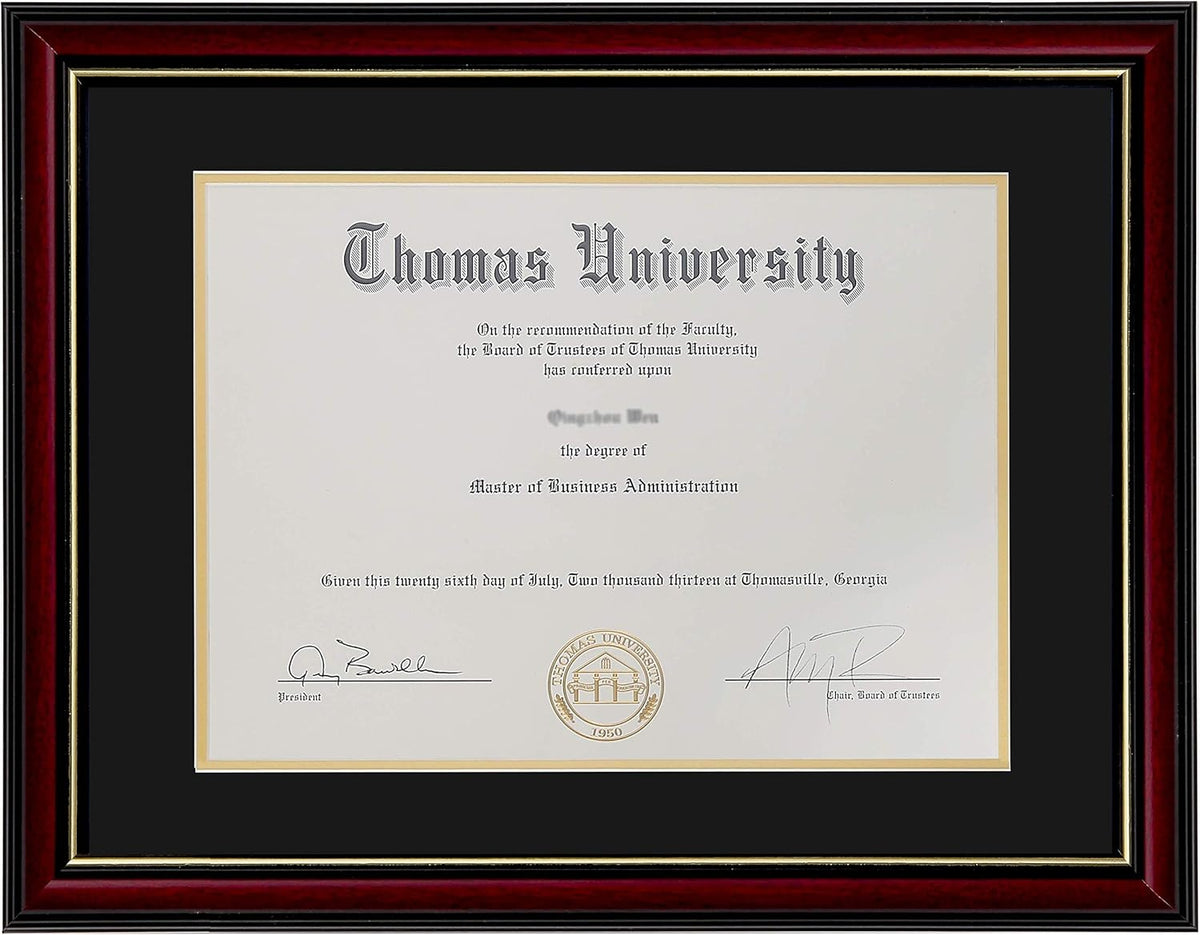 Diploma Frame Real Wood Glass Golden Rim 8.5x11 Inch with Mat 11x14 Inch Without Mat Double Mat Navy Blue Z246