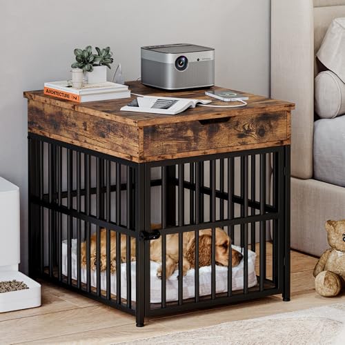 Wooden Dog Crate Furniture with Flip Top Drawer S39223