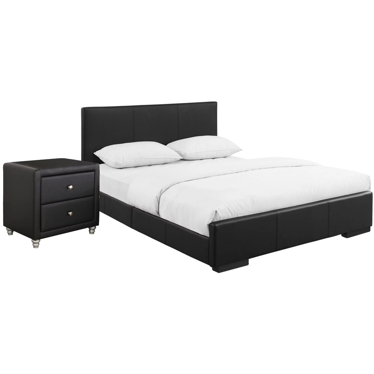 Black Queen Upholstered Platform Bedroom Set J499487