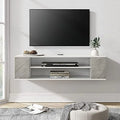 Floating TV Stand Wall Mounted Entertainment Center Grey 39 Inch L707874