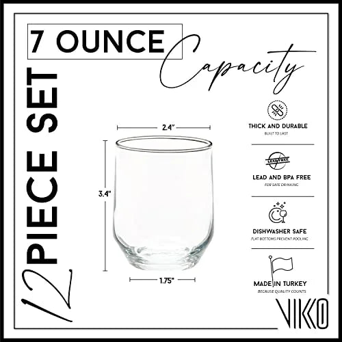 7 oz Clear Glass Juice Glasses, Set of 6 U231
