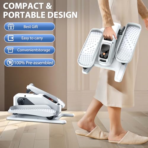 Electric Under Desk Elliptical Machine with Remote Control, 15 Adjustable Speeds O74045