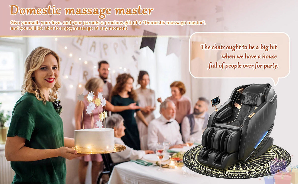 Black Zero Gravity Full Body Massage Chair with Heat B8665