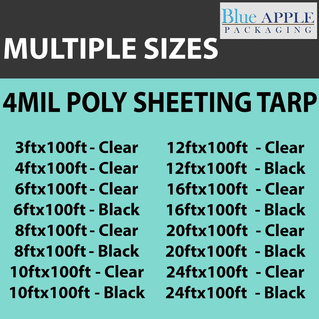 4Mil Clear LDPE Plastic Sheeting Tarp (4ft x 100ft) U756