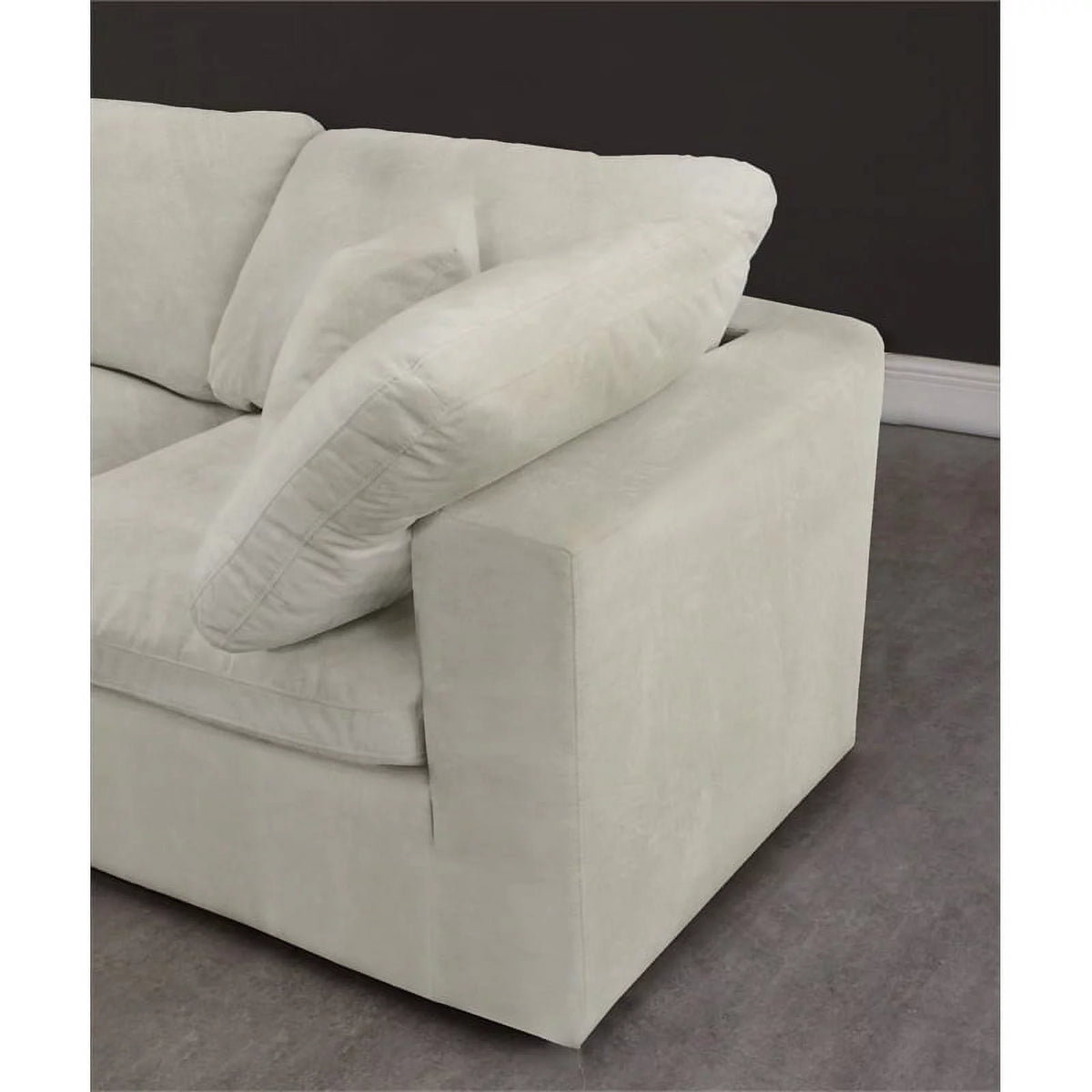 Velvet Down Filled Modular Sectional Sofa in Cream L89047