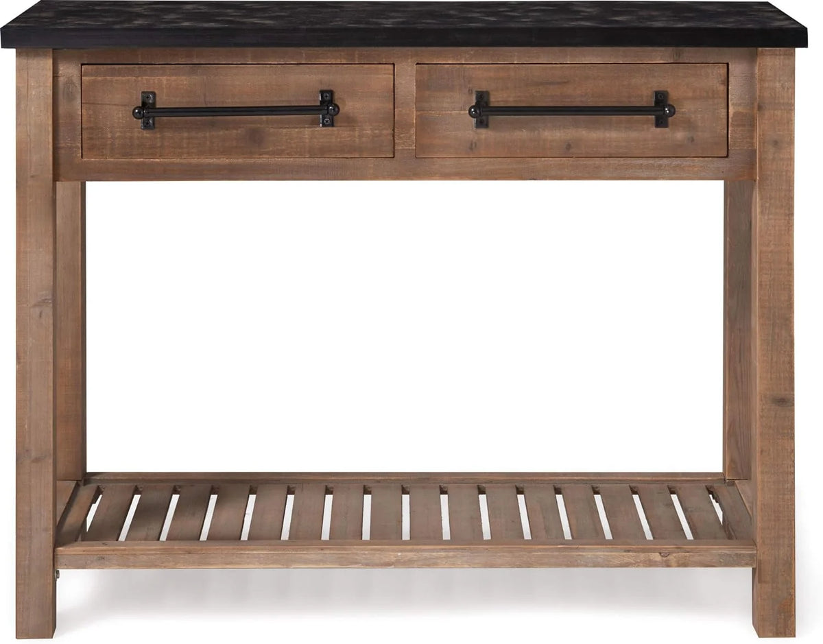 Brown Wooden Console 2 Drawers with Shelf Storage K644