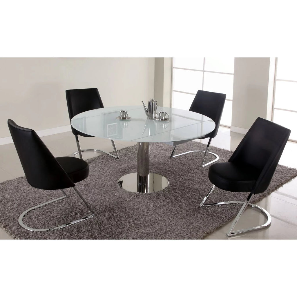 Contemporary White Glass Dining Table P623