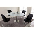 Contemporary White Glass Dining Table P623