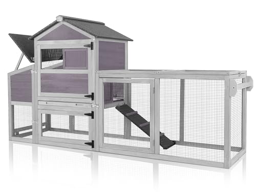 Grey Poultry Cage with Wheels, Nesting Box, Tray, and Roof O5961