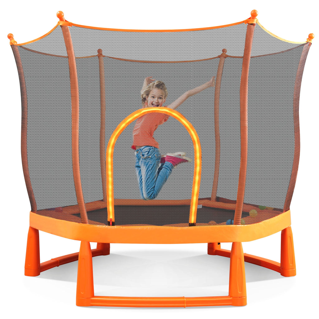 Toddlers Trampoline with Safety Enclosure Net and Ball Pit X627