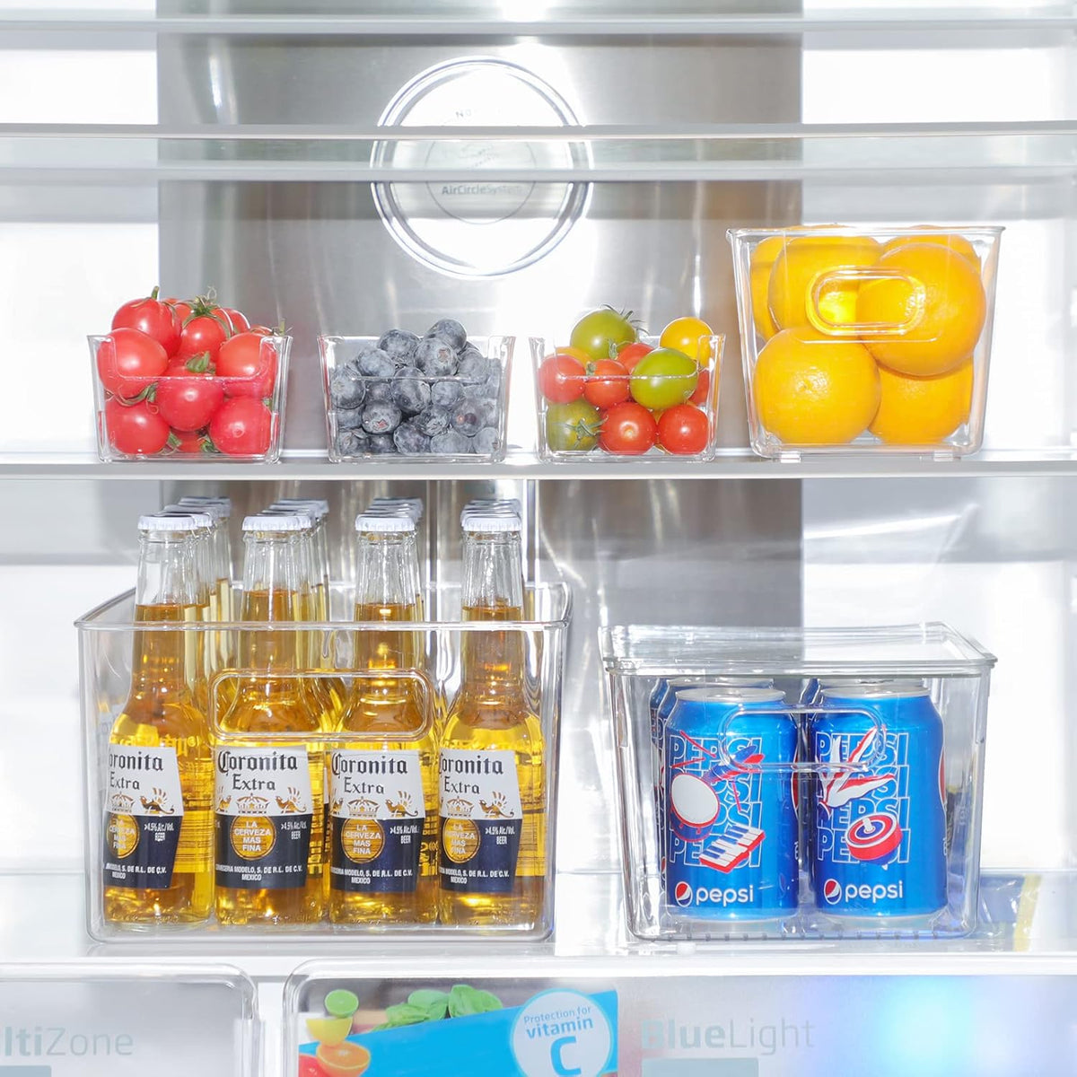 Clear Plastic Fridge Storage Bin with Lids, 9 PCS W77767