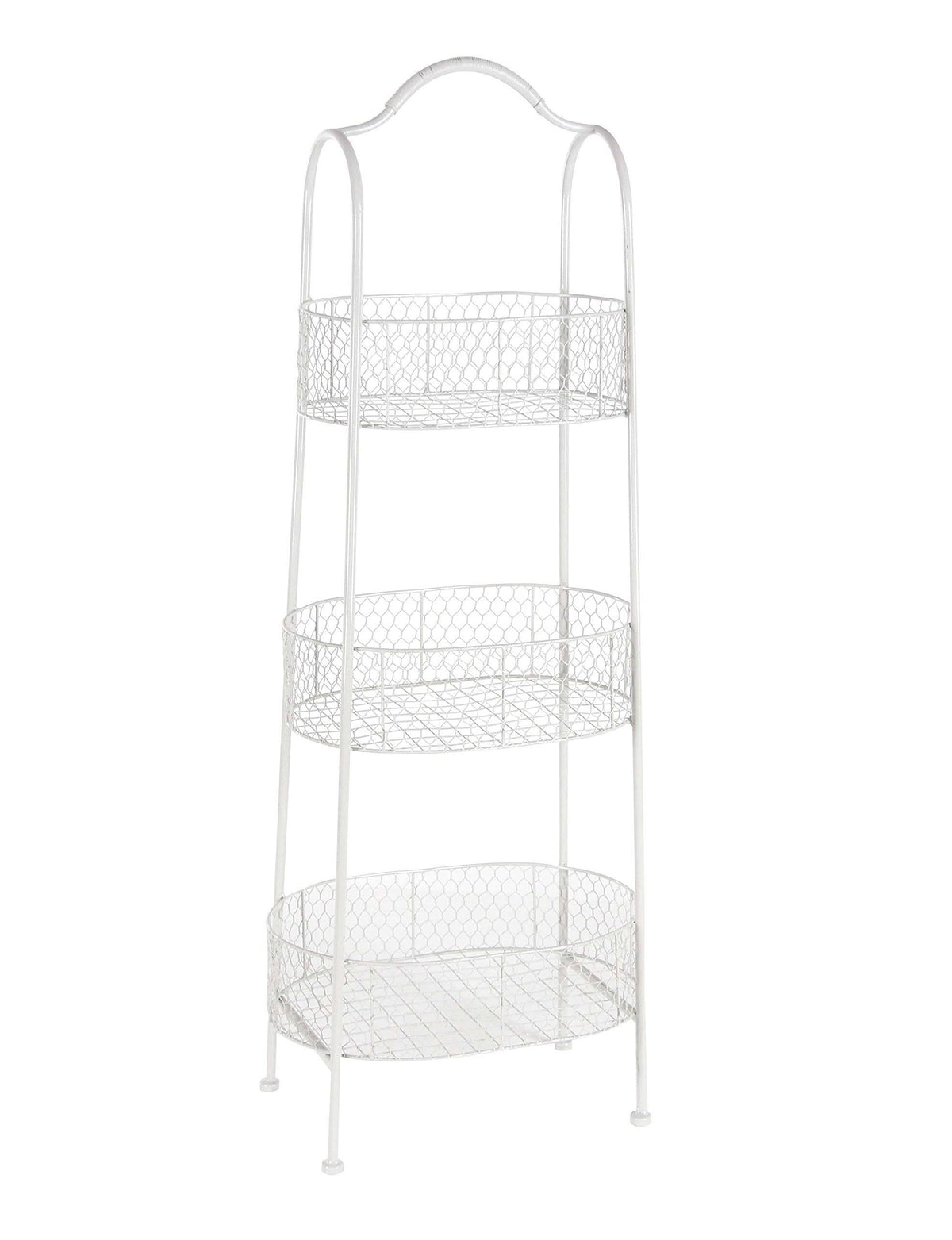 White 3-Tier Basket Rack G95844