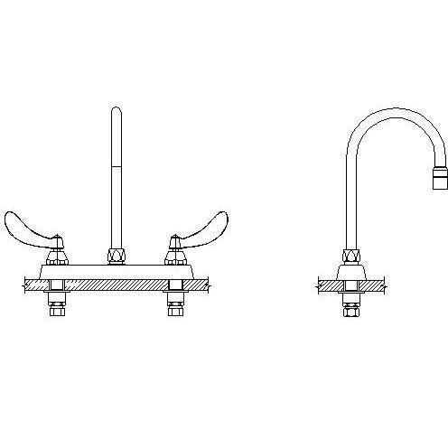 Two Handle Cast Deck-Mount Faucet X8292