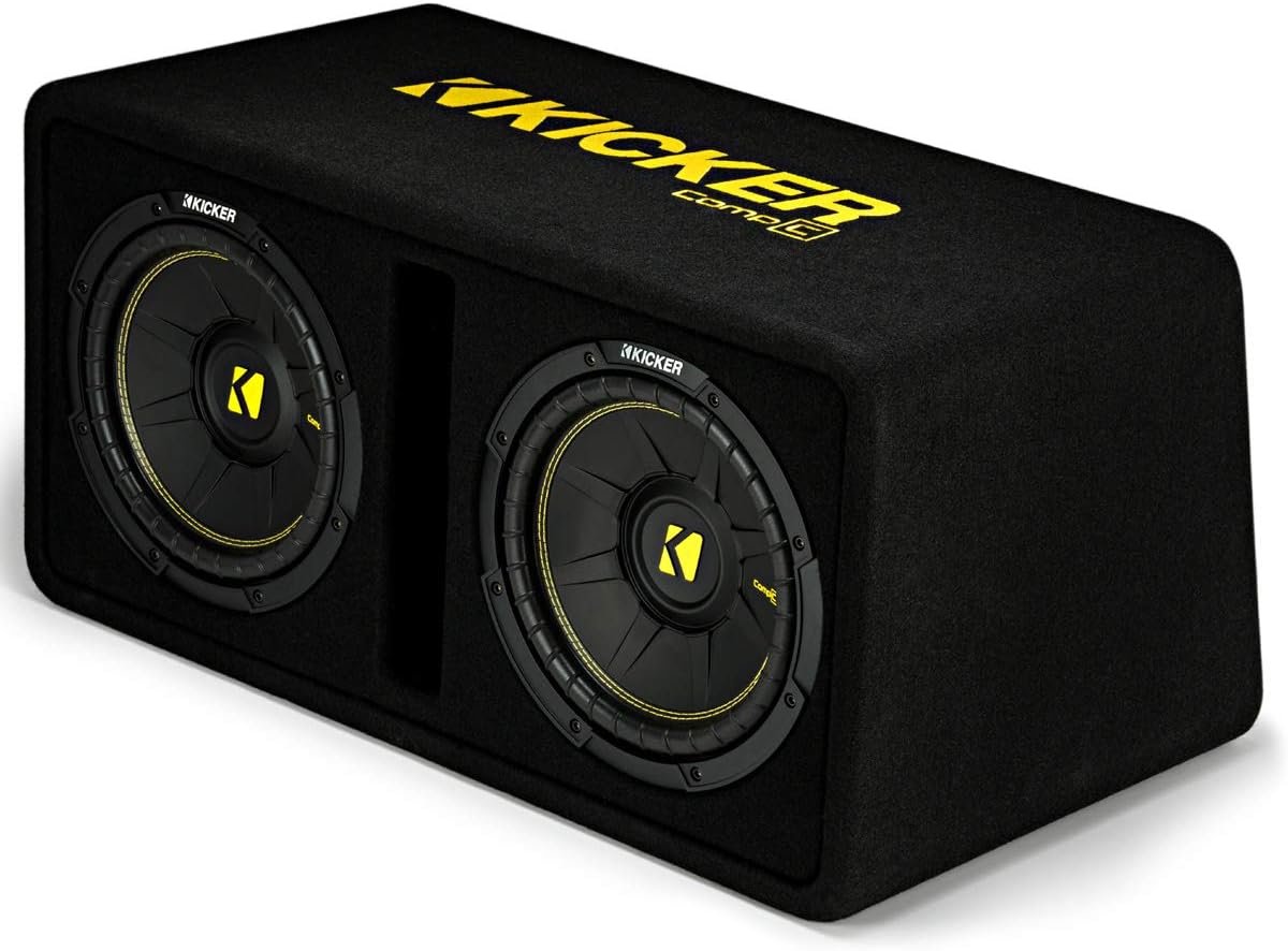 Dual 10" CompC Ported Sub Box Enclosure with 800 Watt Amplifier and Amp Install Kit V545