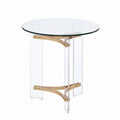 Round Tempered Glass Top End Table C9073