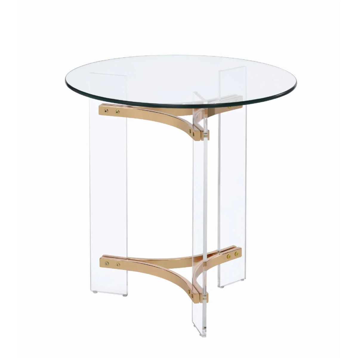 Round Tempered Glass Top End Table C9073