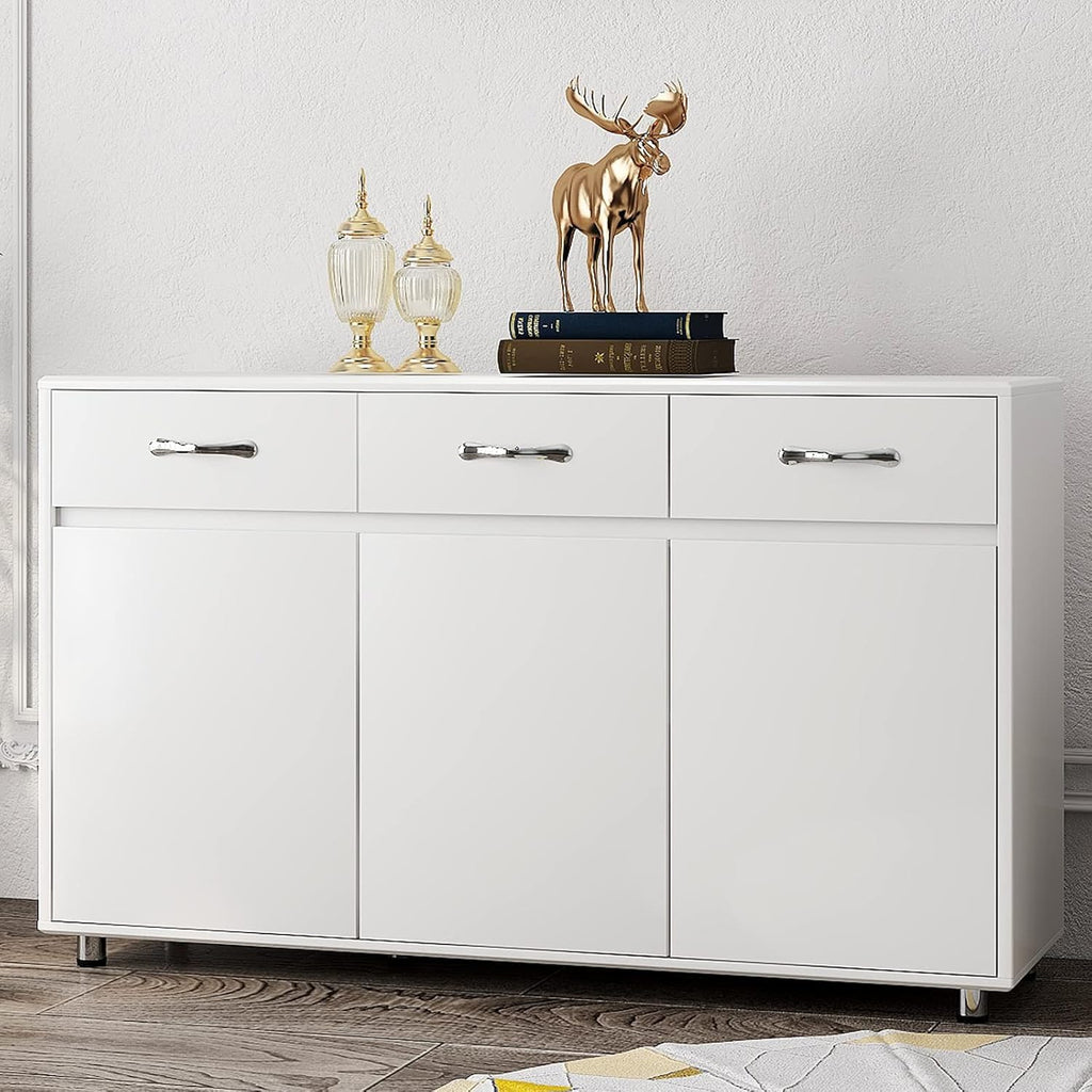 White 3 Doors 3 Drawers Sideboard Cabinet P7800