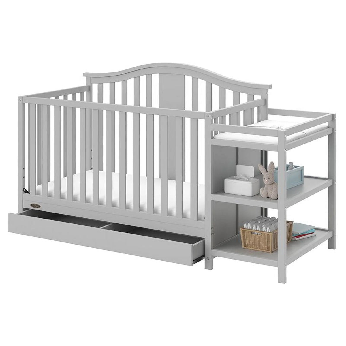 4-in-1 Convertible Crib and Changer with Drawer X5024